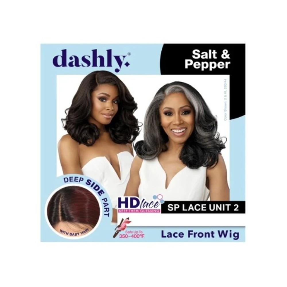 Sensationnel Dashly HD Lace Front Wig Salt and Pepper Unit 2 HL1B/280 Grey Black